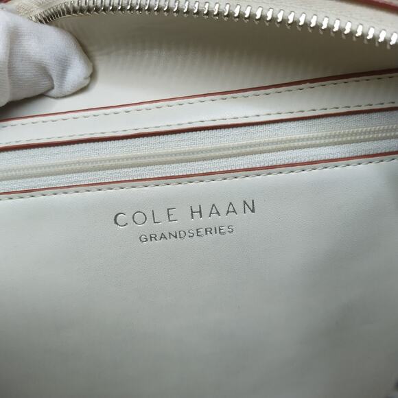 Cole Haan Light Gray Brown Zipper Closure Crossbody Bag - Picture 11 of 16